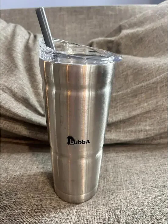 Bubba 24 Oz Dual Wall Vacuum Insulated Stainless Steel Travel Mug Cup With Straw