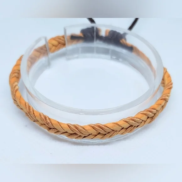 Men's Bracelet Leather Braided Brown New f79‎