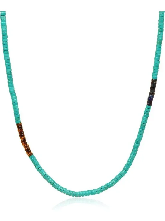 Men's Heishi Beaded Necklace, Crystal Jewelry for Men 20-26