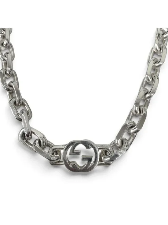 Gucci Interlocking Chain Necklace Silver