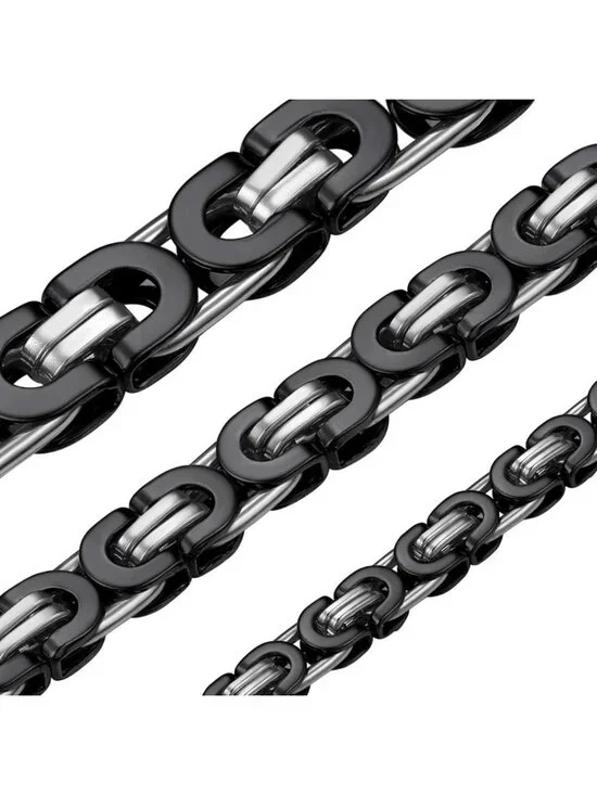 Stylish Byzantine Link Chain Necklace for Men | Durable 6mm/8mm/10mm Width