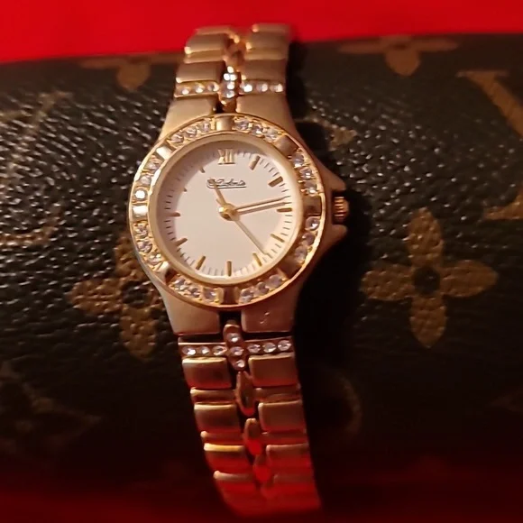 Dufonte Gold & Crystal Ladies' Quartz Watch‎