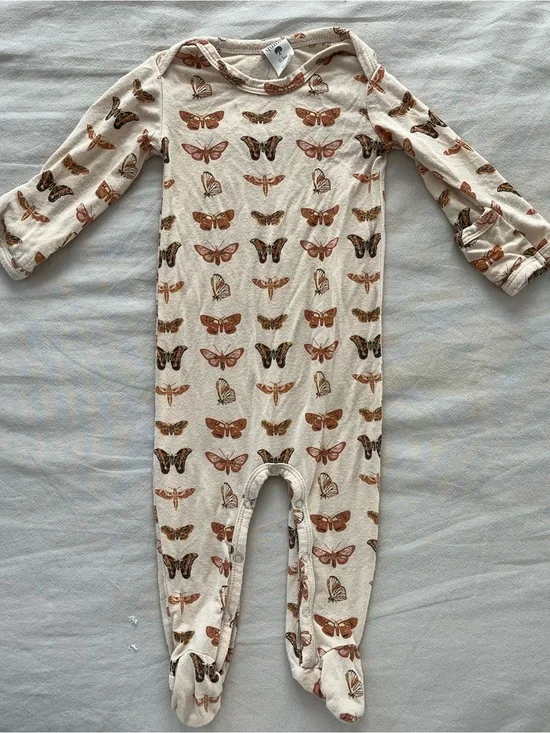kate quinn Cream Butterfly Print Footed One-Piece