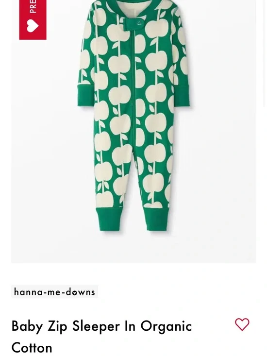Hanna Andersson Green Apple orchard  Organic Cotton One-Piece