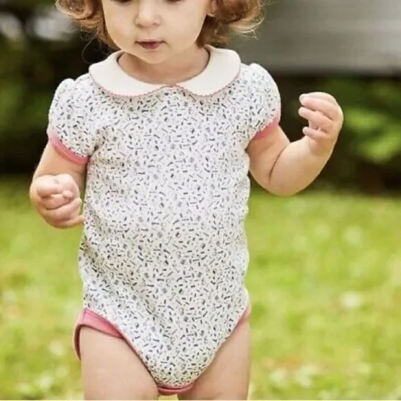Matilda Jane When I Grow Up One Piece Bodysuit Coral Blue White Size 6-12 Months