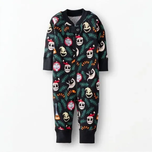 Hanna Andersson Disney Nightmare Before Christmas Zip Sleeper 6-12M Black
