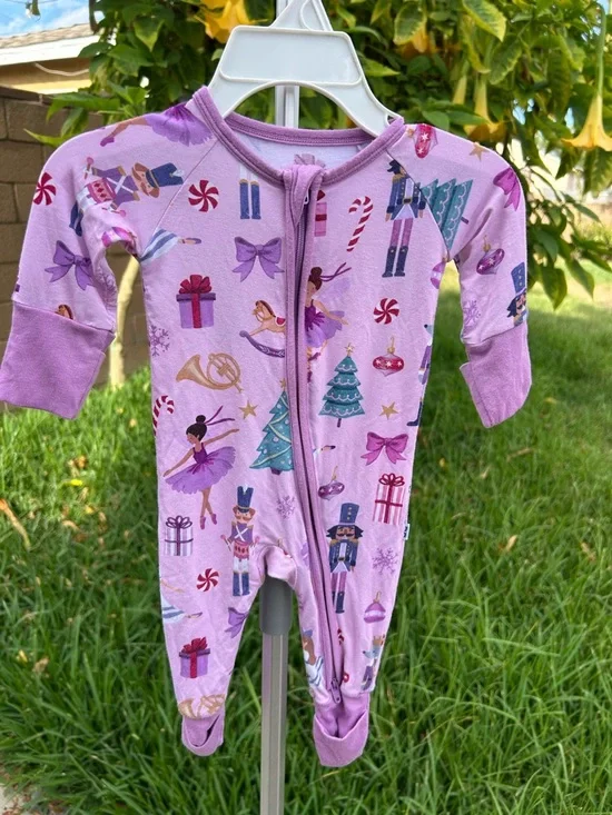 Little Sleepies Lavender Nutcracker & Ballerina Footed One-Piece
