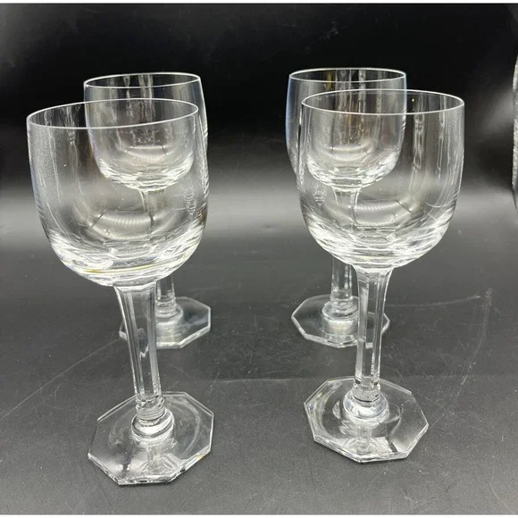 Vintage Kosta Boda Hock Crystal Wine Glass Set of 4 Signed
