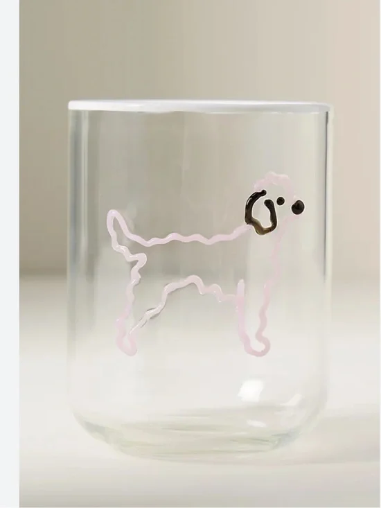 Anthropologie Love Notes Dog Icon Juice Glass