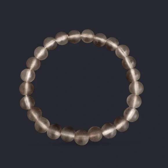 Smoky Frost Glass Bead Bracelet