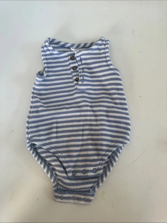 Carter's Blue and White Striped Knit One-Piece
