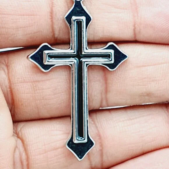 ❤️Cross Nail Chain scarecrow gothic Necklace, N90201P122