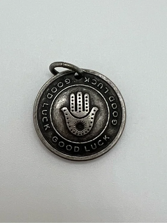 Marc Jacobs Good Luck Hamsa Hand Silver Tone Pendant Charm