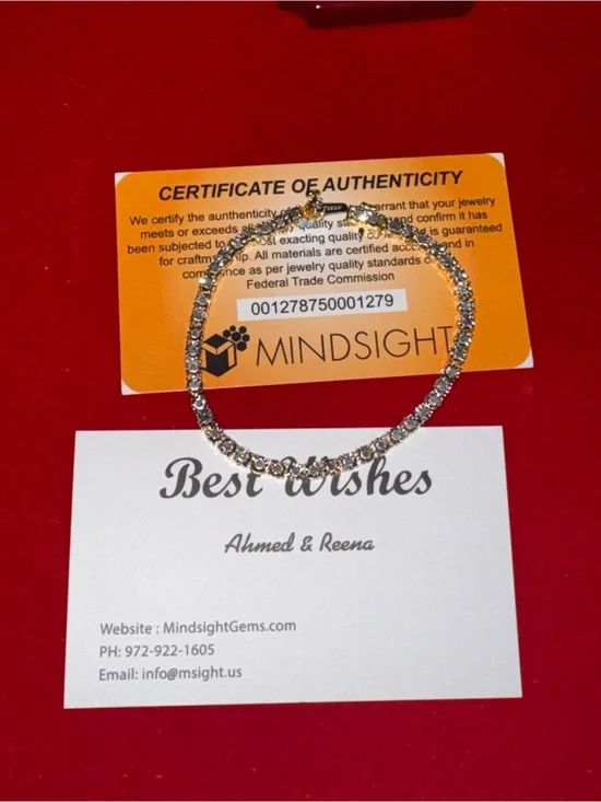1 Carat Natural Diamond Tennis Bracelet – 14K Gold Vermeil - FREE APPRAISAL Incl