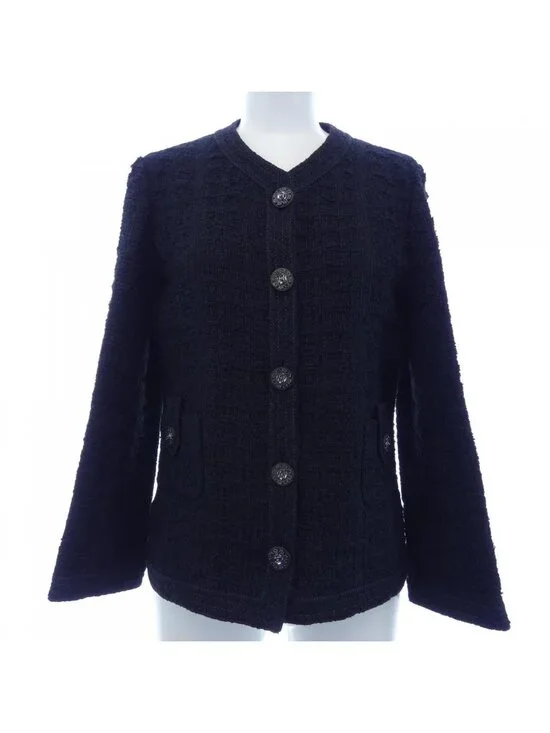 Chanel Collarless Jacket Black
