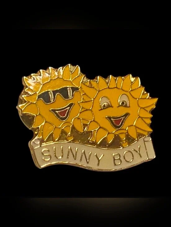 Sunny Boy Enamel Sun Lapel Pin #9040
