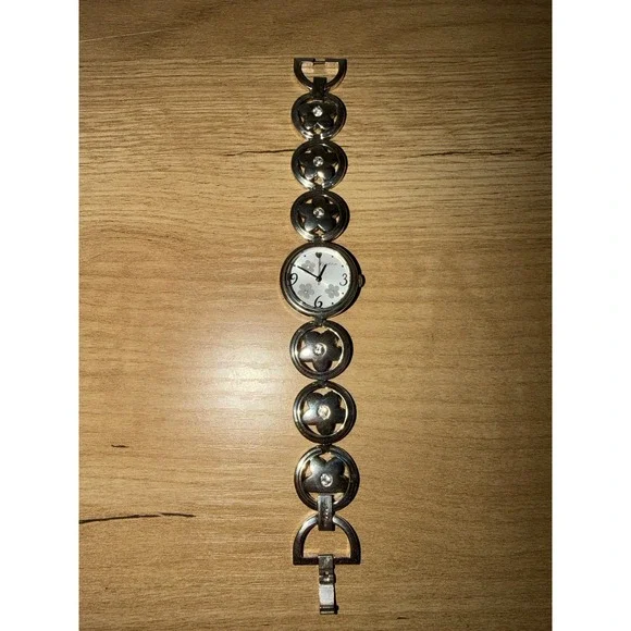 Brighton Tahiti Women's Silver Floral  Dial Analog Quartz Metal Bracelet Watch