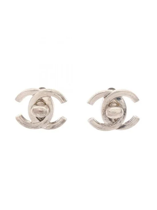 Chanel Earrings CC Logo Turnlock Motif