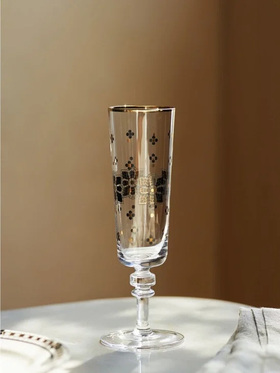 NWT Anthropologie Bristo Tile Flutes in Black & White Pattern