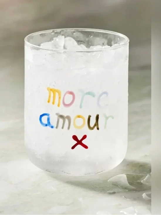 NIB Anthropologie The Love Notes Icon Juice Glass in Amour