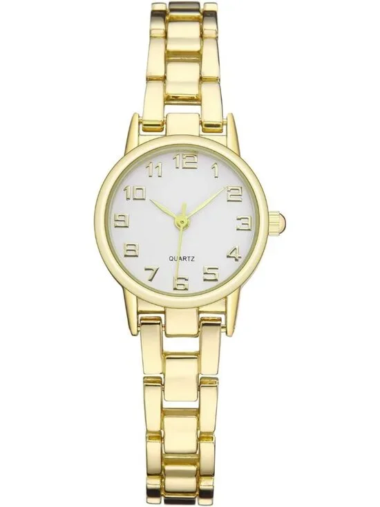 Women Gold White Small Thin Analog Bracelet Quartz Dainty Waterproof Wrist Watch