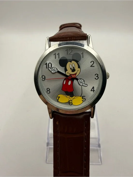 Disney Accutime Unisex Classic Mickey Mouse Watch Brown Band (New Battery)
