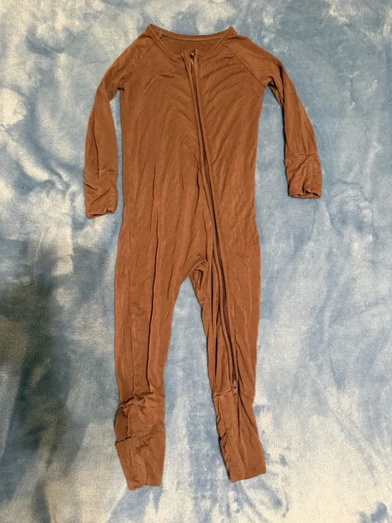 Little Sleepies Brown Long-Sleeve One-Piece Footie