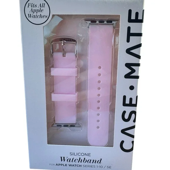 Case-Mate Silicone Watchband OS Pink Apple Watch Series 1-10/SE Compatible