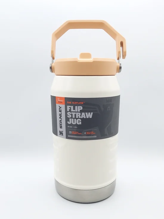 Stanley The IceFlow™ Flip Straw Jug | 64 OZ - Apricot/Cream Gloss
