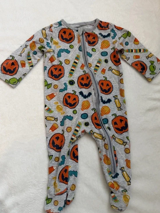Mud Pie Halloween Pumpkin sleeper/footie