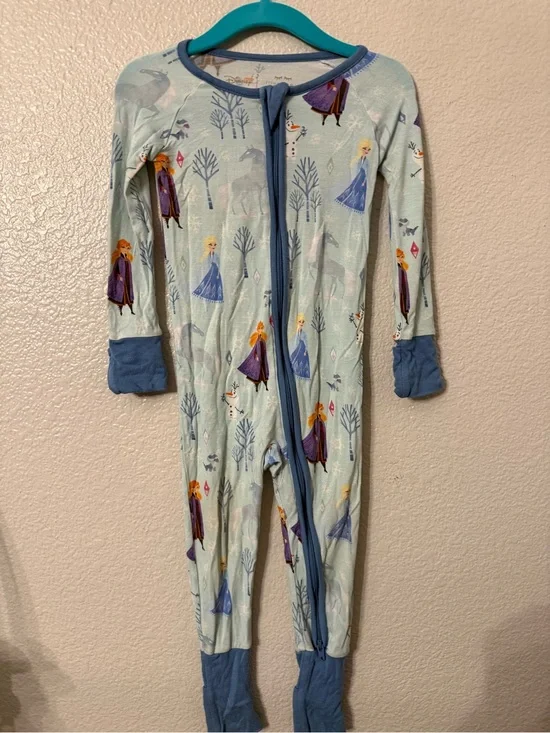 Little Sleepies Light Blue Frozen Print Footie
