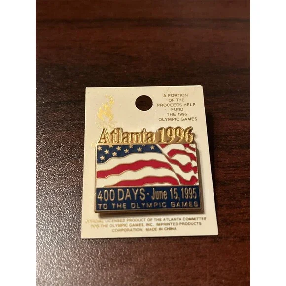 Vintage Countdown To‎ The 1996 Atlanta Olympics 400 Days Lapel Hat Pin