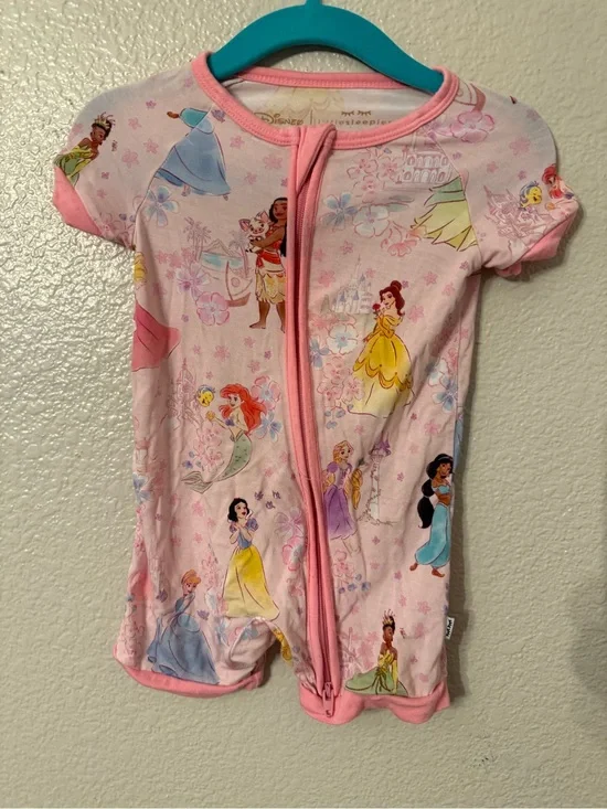 Little Sleepies Pink Disney Princess Short Sleeve One-Piece