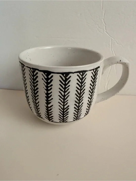 The Old Pottery Company Black & White Ceramic Coffee Mug