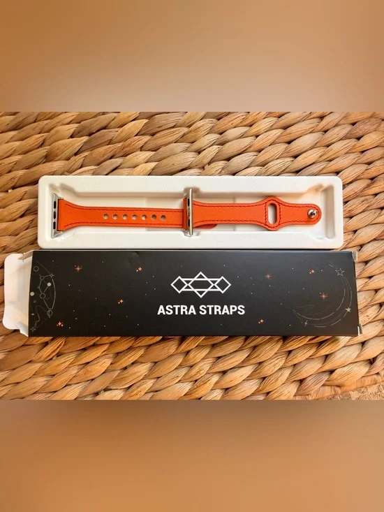 Astra Straps Orange Leather Watch Band