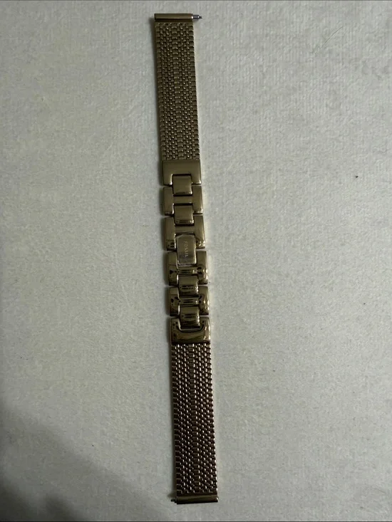14mm Fossil Gold Mesh and Link Bracelet Strap