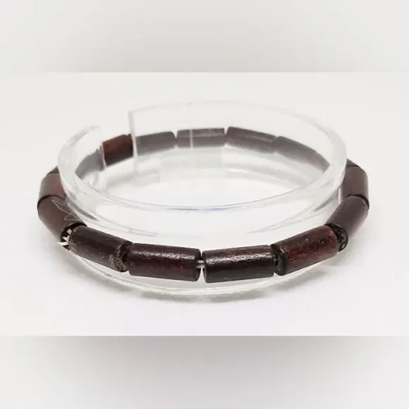 Men's bracelet beaded beads‎ brown new e38
