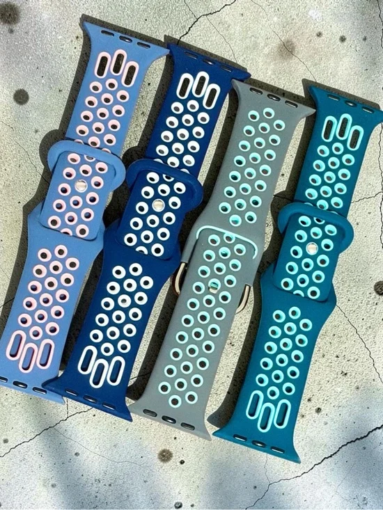 Apple Watch Silicone Perforated Replacement Watch Bands Set 38-42mm