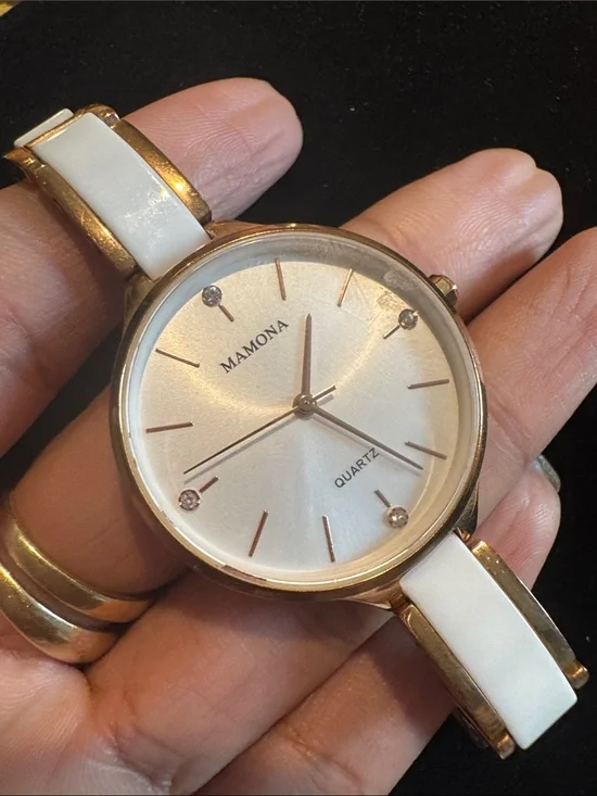 Mamona Women’s White & Rose Gold Quartz Watch Water Resistant 3877L