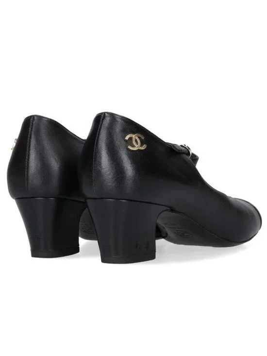 Chanel Patent Toeleather Heels Pumps