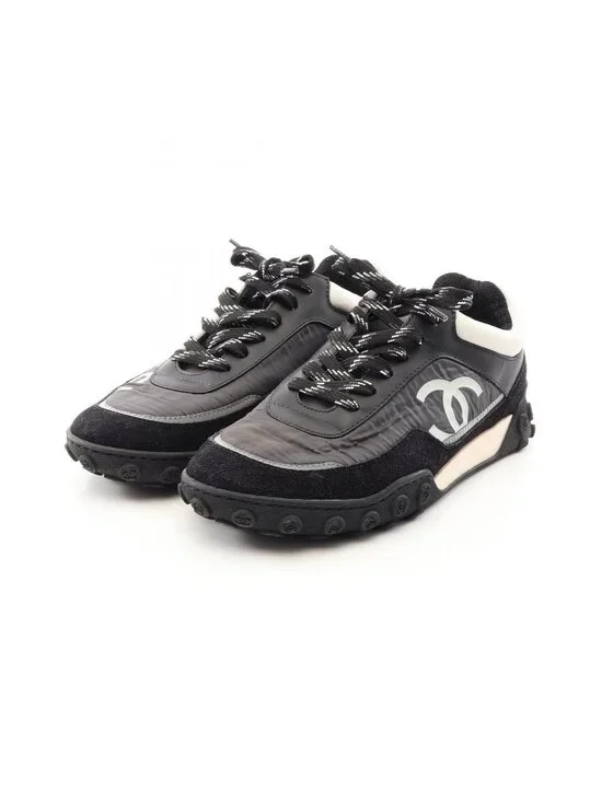 Chanel Sneakers CC Logo Nylon Suede