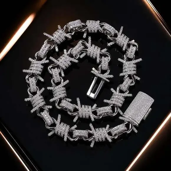 Icy Barbwire Mens Necklace 20 B 9 Eb