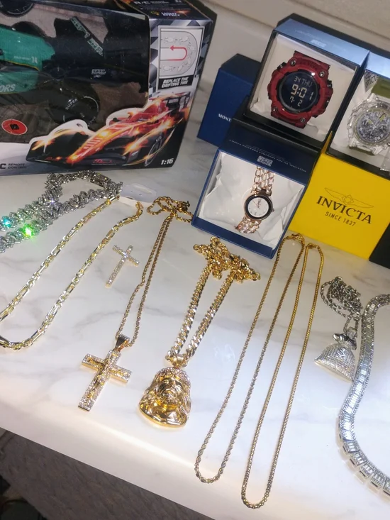 Assorted Gold & Silver Pendant Necklaces with Watches