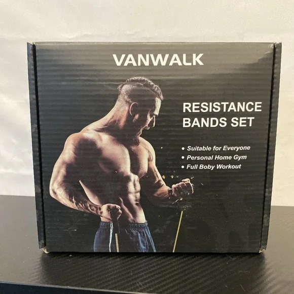 VANWALK Branded Resistance Bands‎ Set 11 PCS  Bands w Handles Ankle Straps & Bag