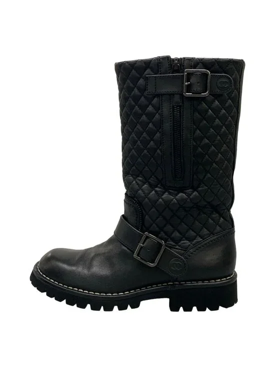 Chanel Boots 36 Quilted Black Engineer Lambskin