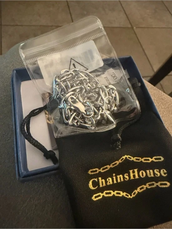 Silver Men's Chain Necklace - Shiny Silver Link Chain