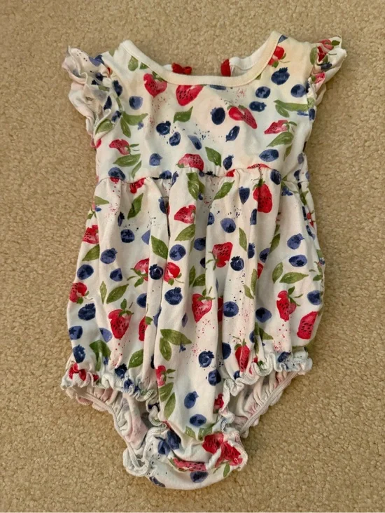 Burt's Bees White Baby Fruit Romper 3-6 month