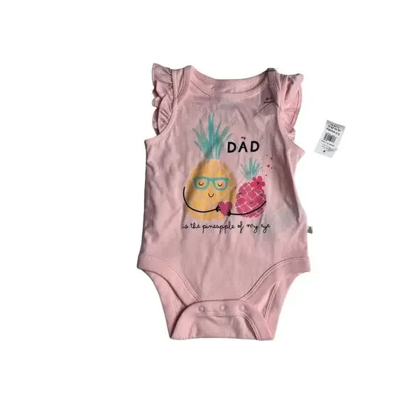 Gap Baby Flutter Sleeve  DAD Graphic Style Snap Closure Onesie Sz 3-6M NWT