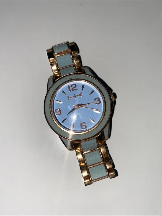 Rose Gold & Light Blue Women's Bracelet Watch
