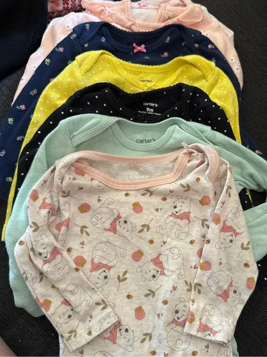 Carter's Baby Girl Long Sleeve Onesies - Pastel Prints (7-Pack)